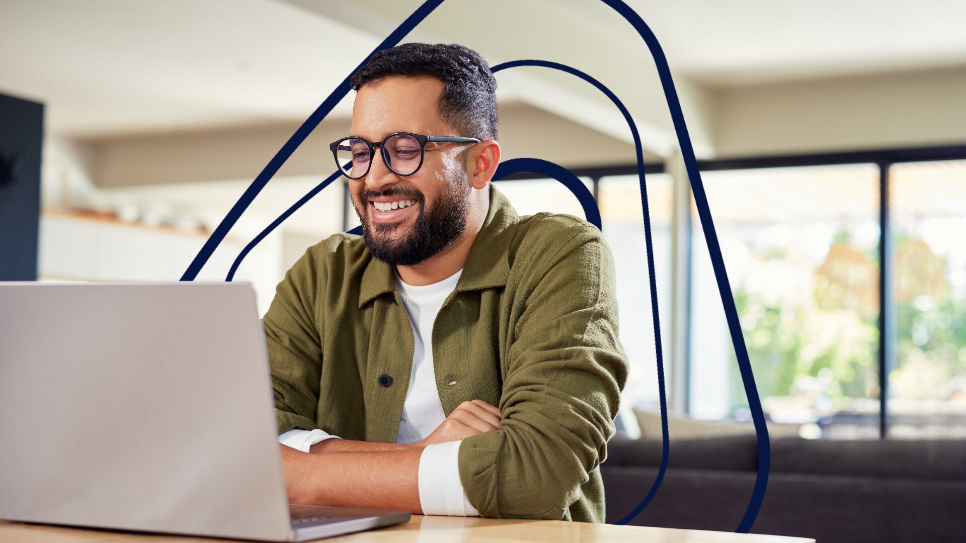 Man typing on laptop